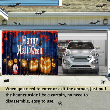 Vlipoeasn Halloween Garage Door Decorations, 7 x 16 Ft Halloween Garage Door