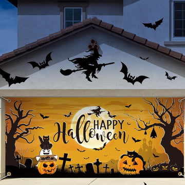 Happy Halloween Garage Door Decorations Large Halloween Garage Door Banner Cover