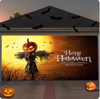 Halloween Garage Door Decorations Witch Halloween Door Cover Hanging Banner Party Decorations For Home Fast Shipping