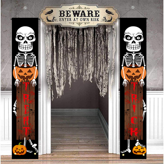 Day of the Dead Halloween Hanging Door Banner - DIY Horror Party Home Decor